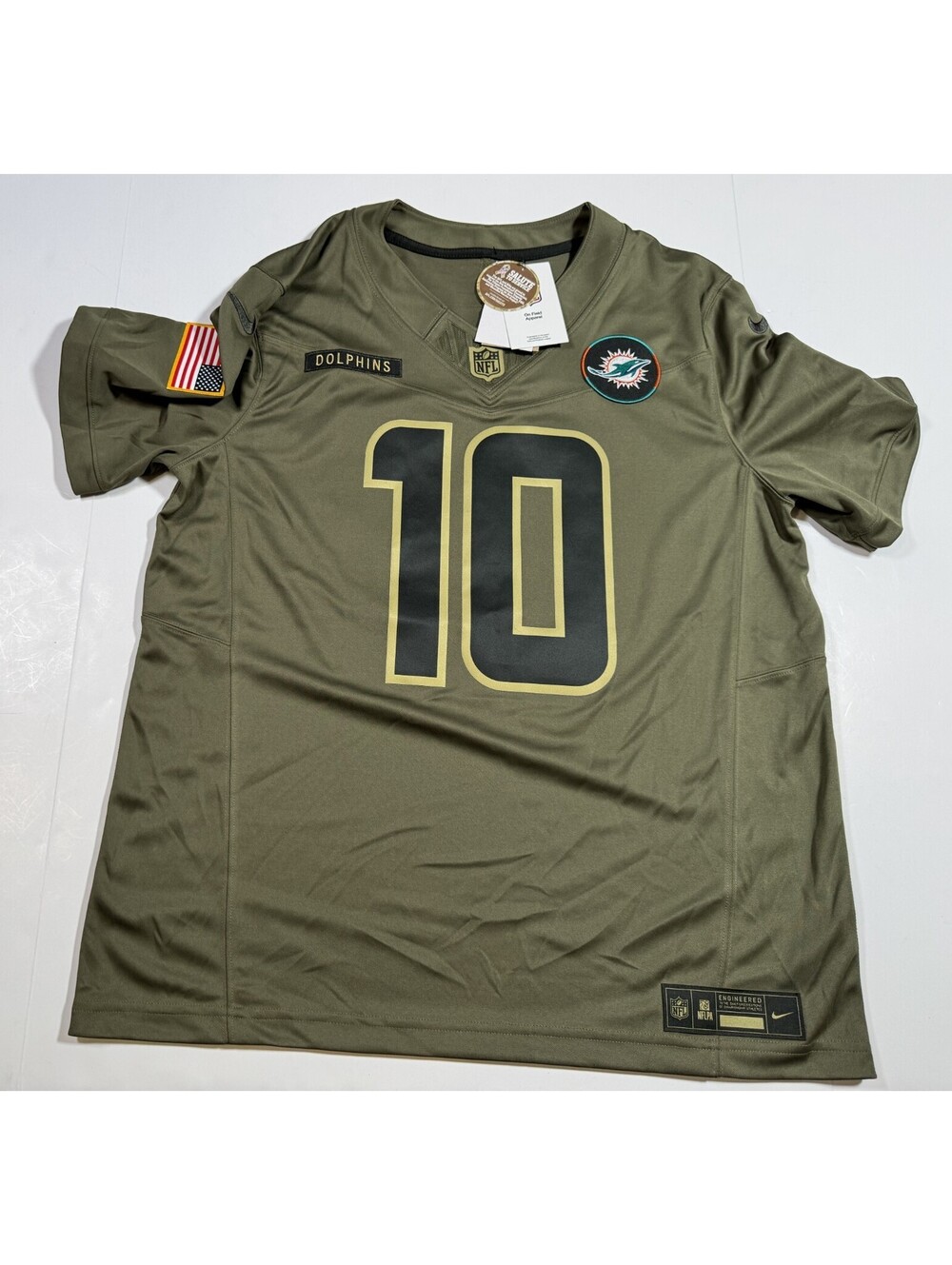 Nike Miami Dolphins Tyreek Hill #10 Jersey Salute To Service Mens L NWT $195